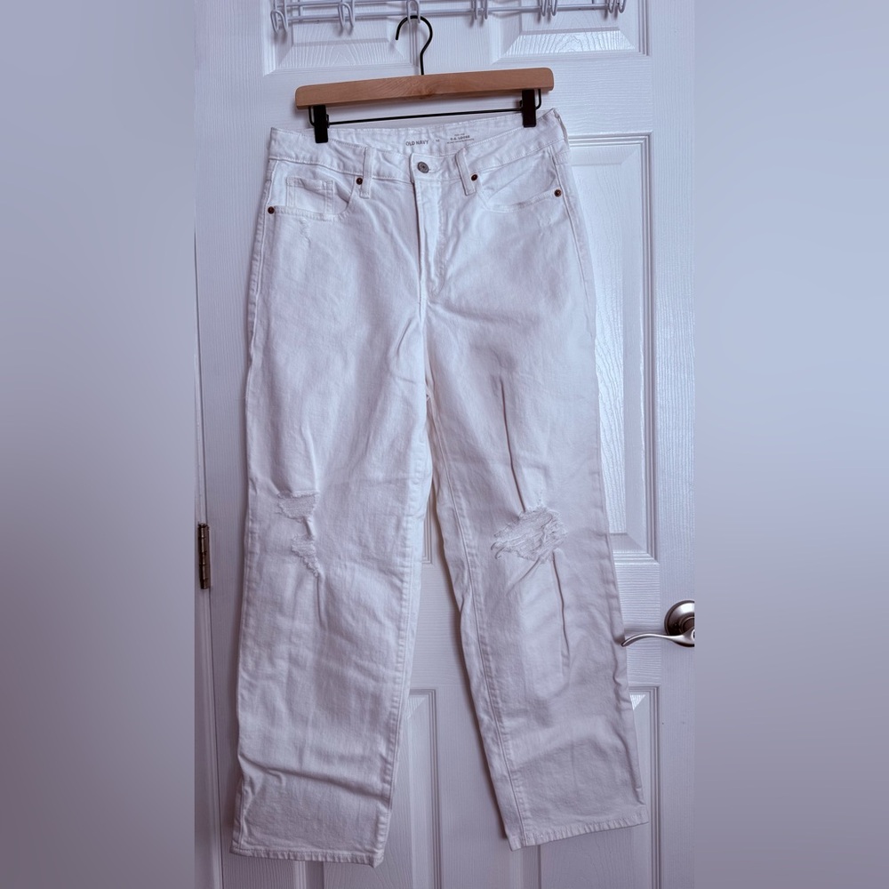 Old Navy White Straight Leg Pants
